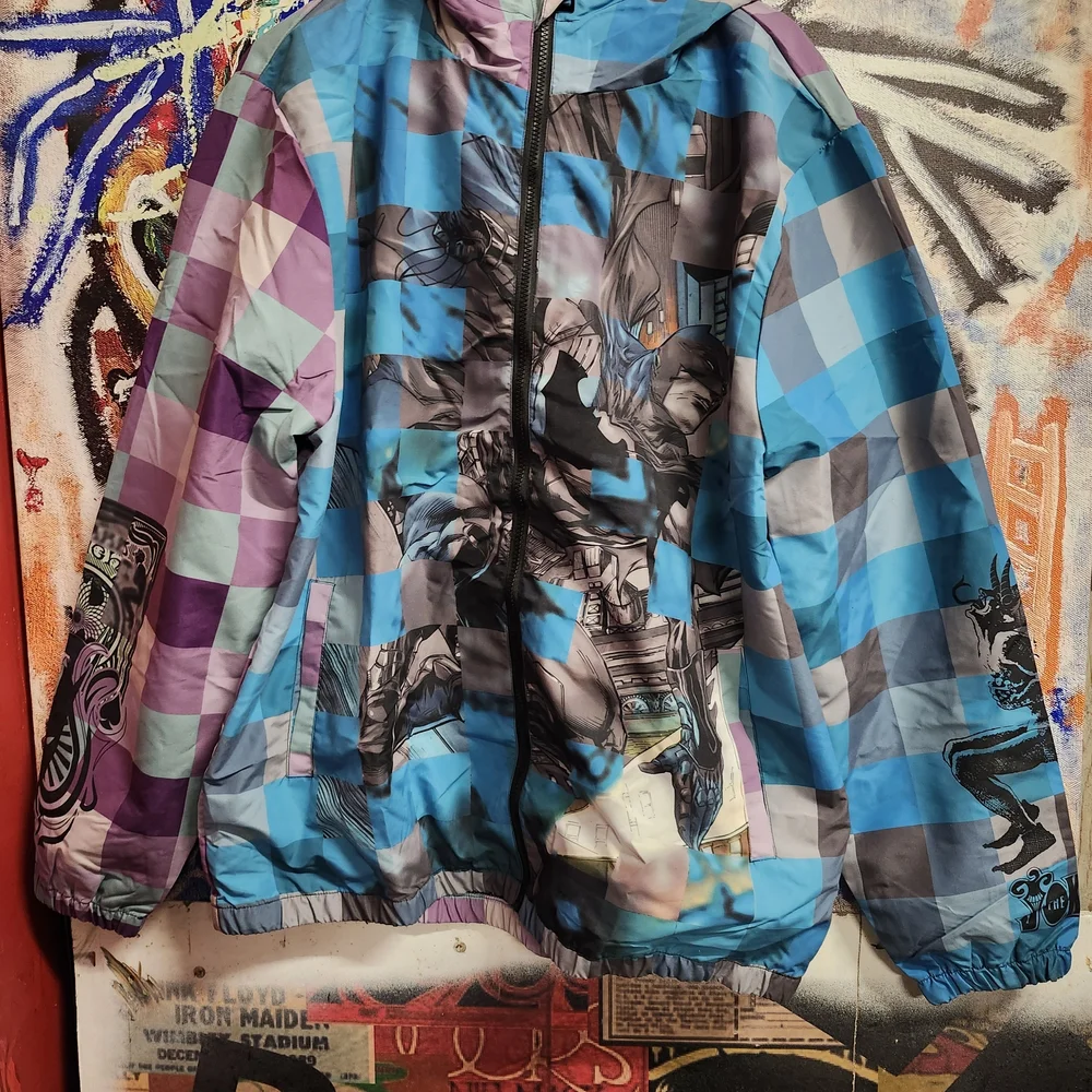 DC Comics Joker Vs Batman Checkered Windbreaker - Picture 12 of 16
